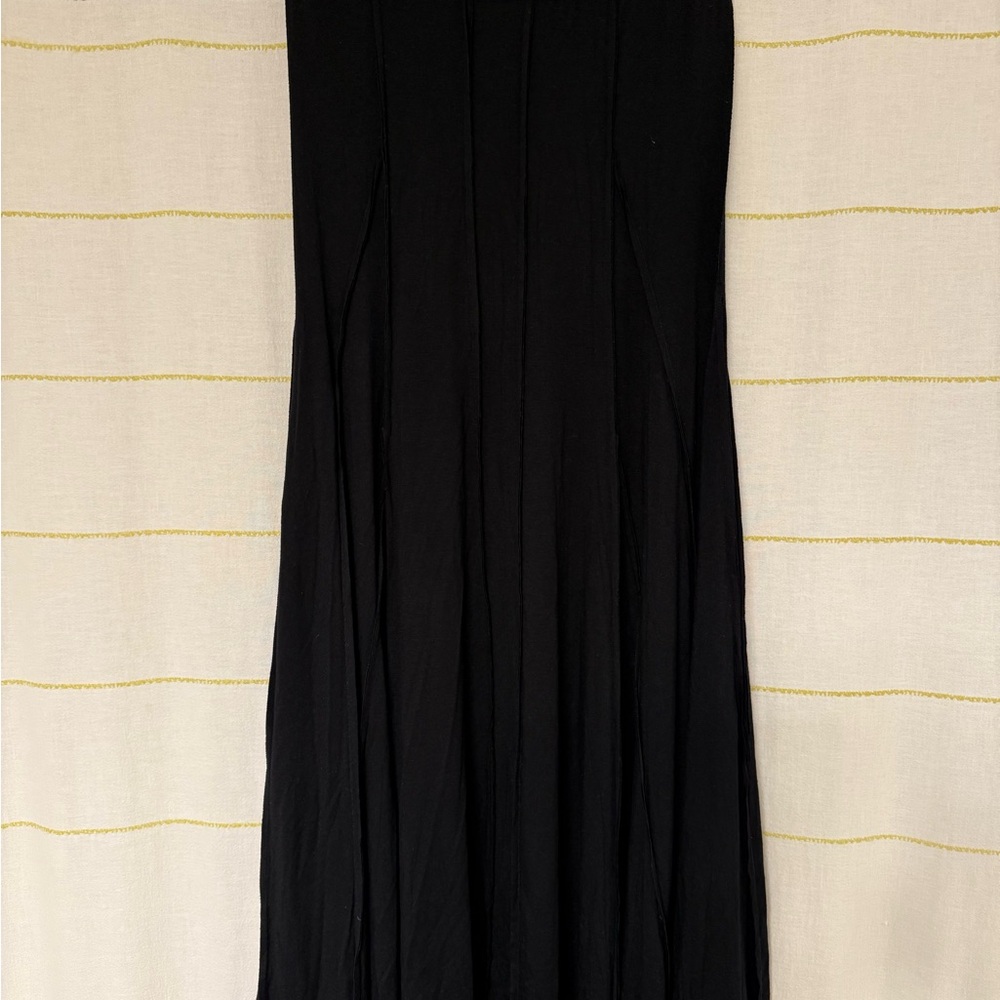 Karen Kane Black Pleated A-line Maxi Skirt